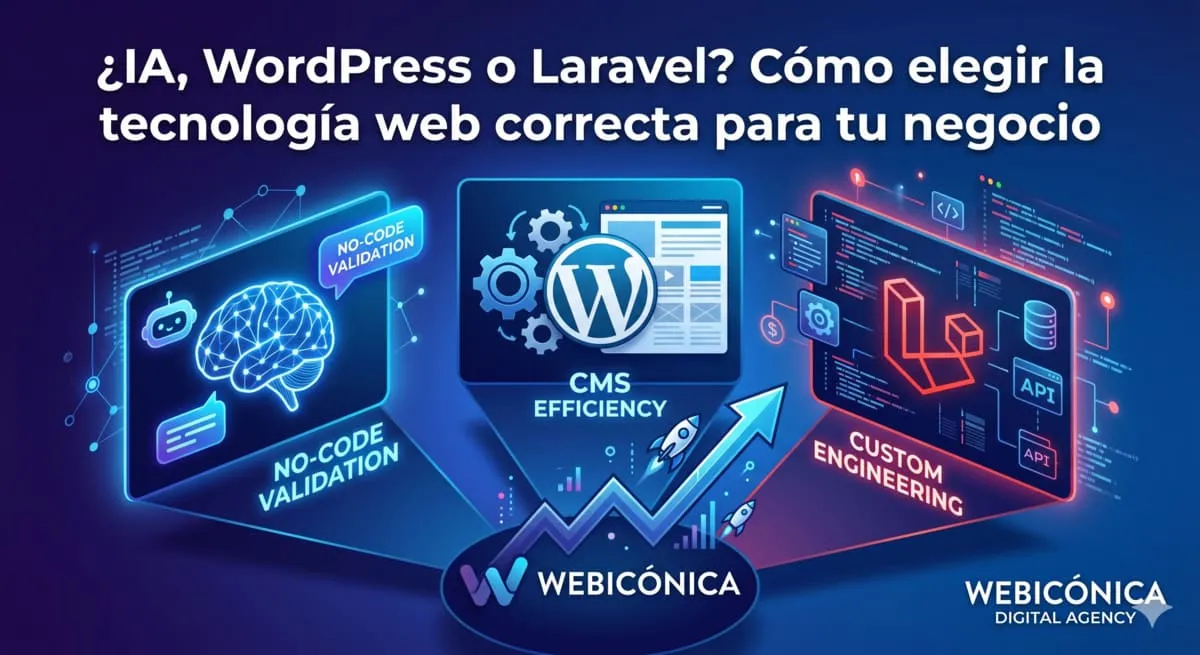 ¿IA, WordPress o Laravel? Cómo elegir la tecnología web correcta para tu negocio